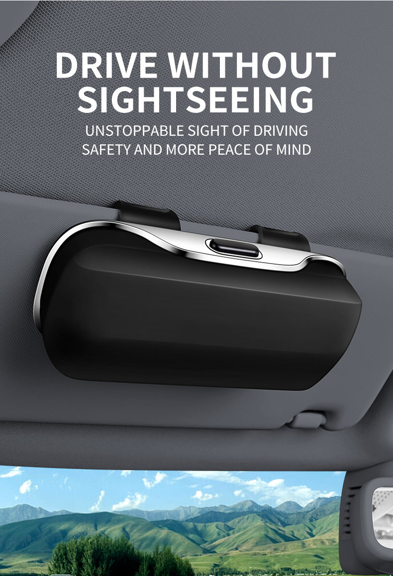 Car Visor Glasses Case Premium ABS Flocking Inner Auto Sunglasses Organizer Storage Case Anti-Scratch Eyeglasses Protection Box
