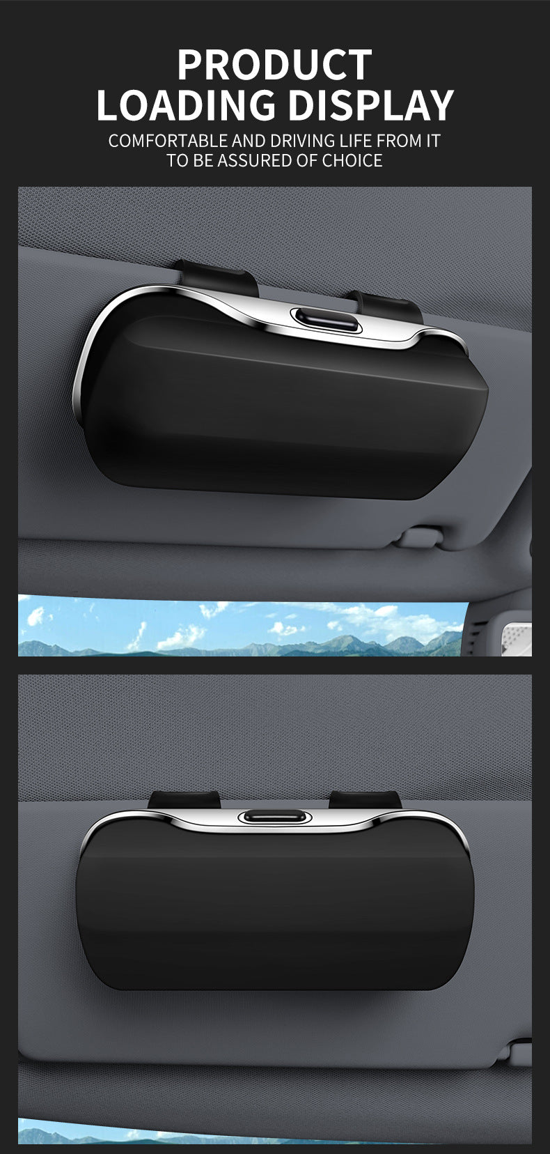 Car Visor Glasses Case Premium ABS Flocking Inner Auto Sunglasses Organizer Storage Case Anti-Scratch Eyeglasses Protection Box