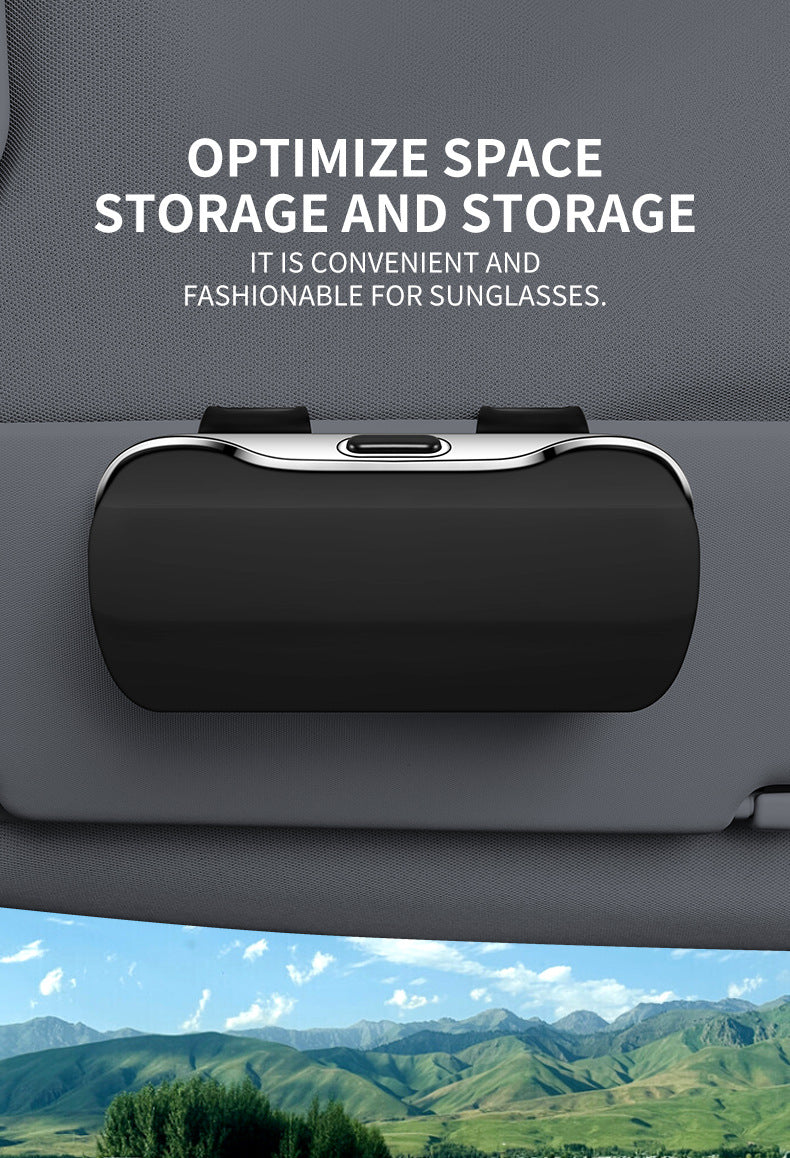 Car Visor Glasses Case Premium ABS Flocking Inner Auto Sunglasses Organizer Storage Case Anti-Scratch Eyeglasses Protection Box