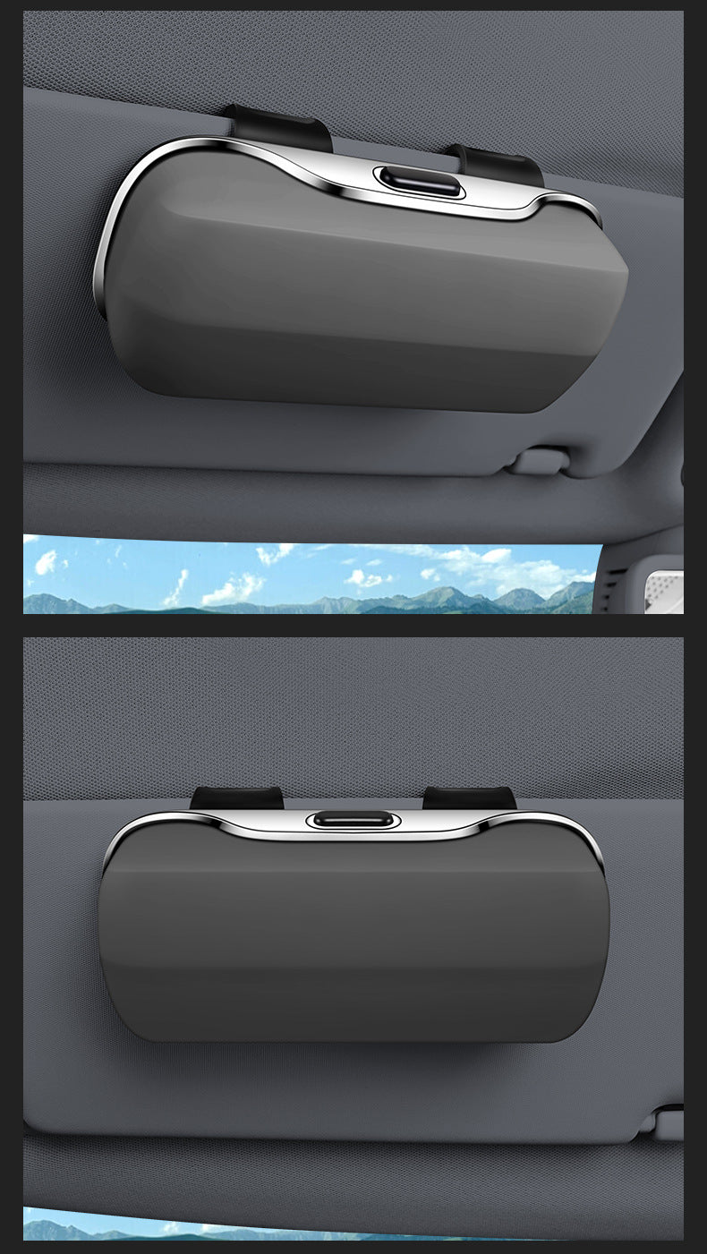 Car Visor Glasses Case Premium ABS Flocking Inner Auto Sunglasses Organizer Storage Case Anti-Scratch Eyeglasses Protection Box