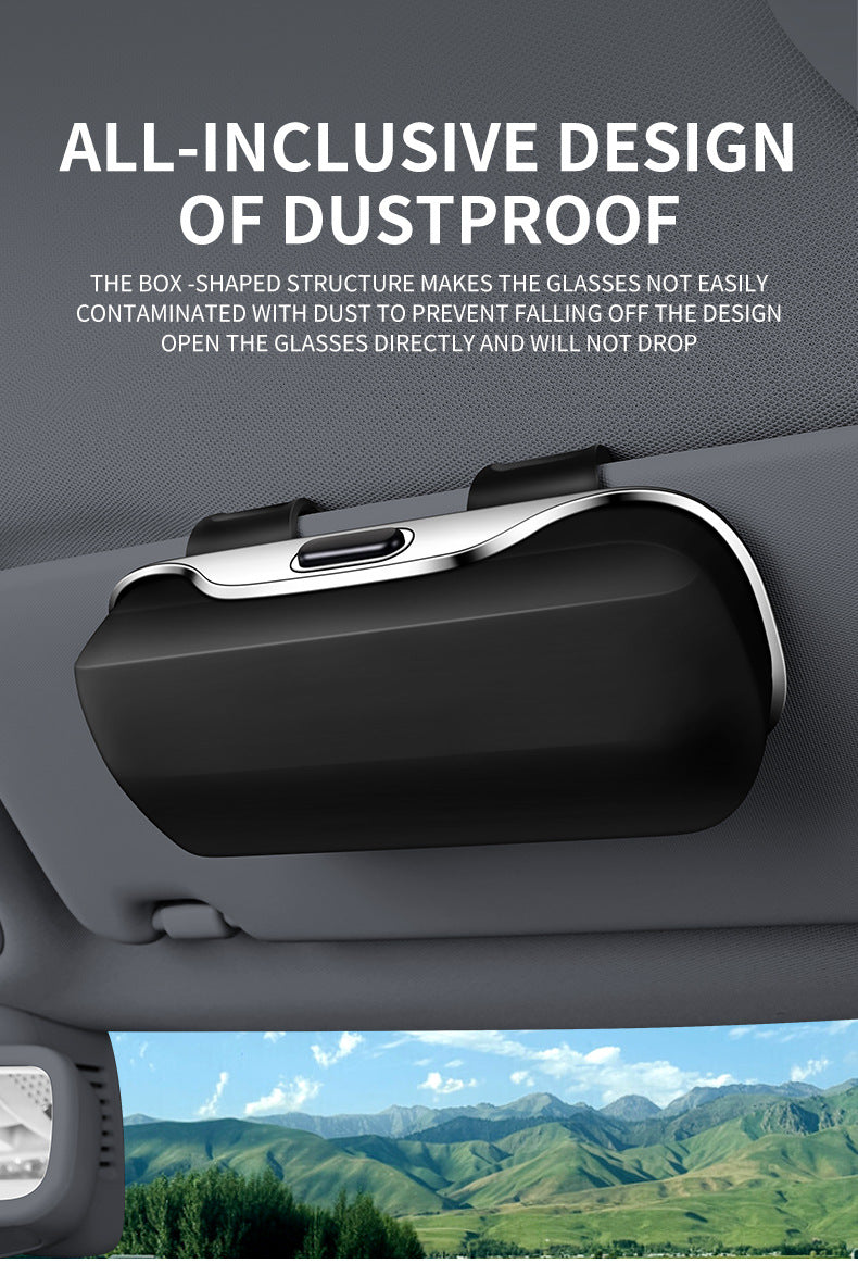 Car Visor Glasses Case Premium ABS Flocking Inner Auto Sunglasses Organizer Storage Case Anti-Scratch Eyeglasses Protection Box