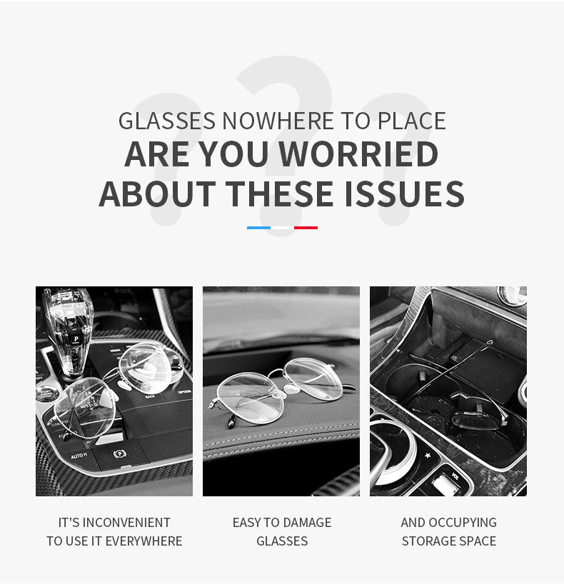 Car Visor Glasses Case Premium ABS Flocking Inner Auto Sunglasses Organizer Storage Case Anti-Scratch Eyeglasses Protection Box