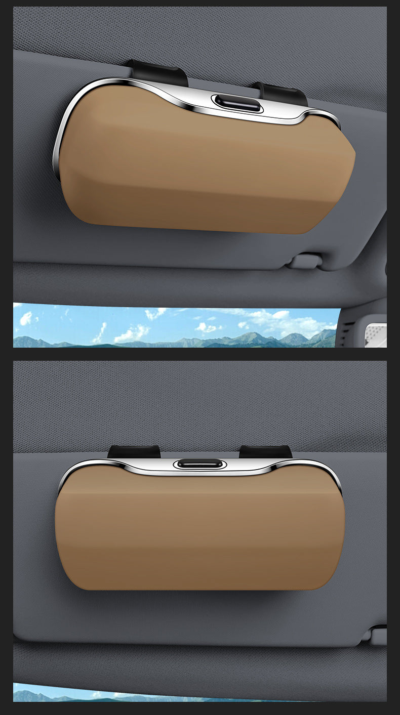 Car Visor Glasses Case Premium ABS Flocking Inner Auto Sunglasses Organizer Storage Case Anti-Scratch Eyeglasses Protection Box