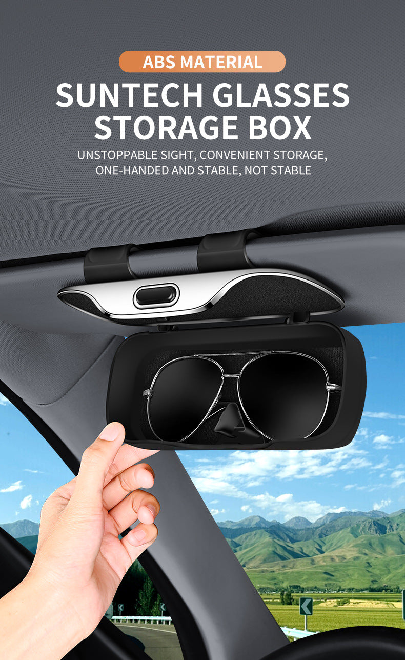 Car Visor Glasses Case Premium ABS Flocking Inner Auto Sunglasses Organizer Storage Case Anti-Scratch Eyeglasses Protection Box