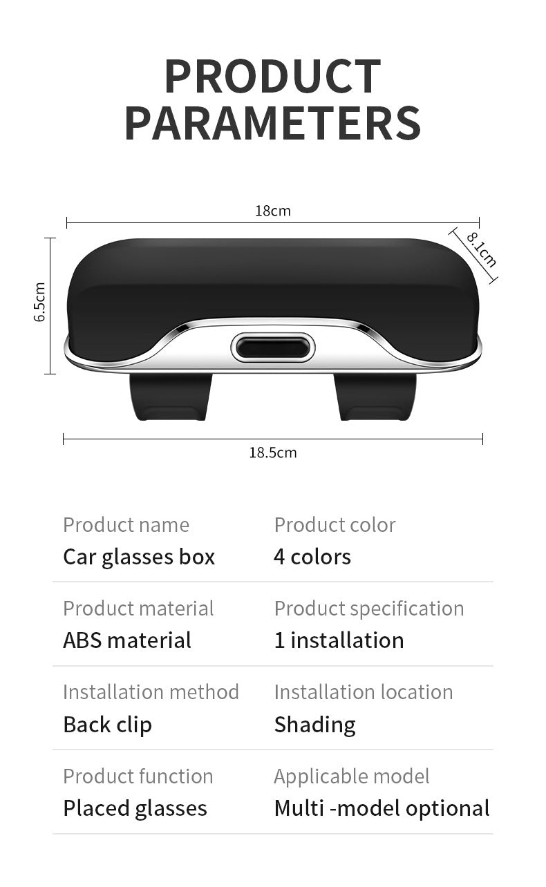 Car Visor Glasses Case Premium ABS Flocking Inner Auto Sunglasses Organizer Storage Case Anti-Scratch Eyeglasses Protection Box