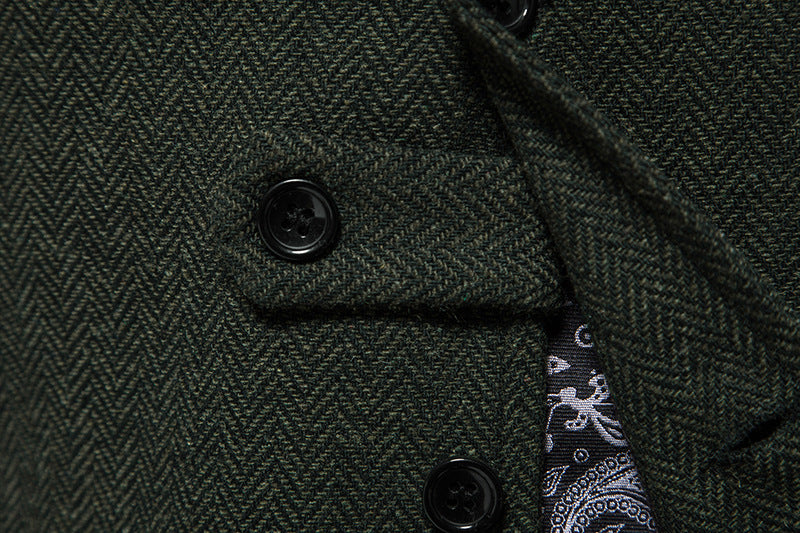Men Suit Vest Herringbone Fabric Waistcoat Business Wedding Casual Turndown  Collar Men's Dress Blazer Vests Formal Party V07