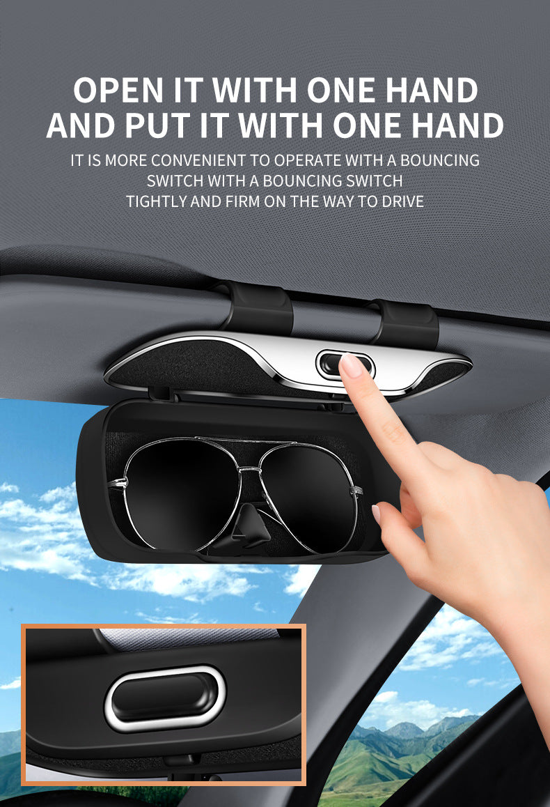 Car Visor Glasses Case Premium ABS Flocking Inner Auto Sunglasses Organizer Storage Case Anti-Scratch Eyeglasses Protection Box