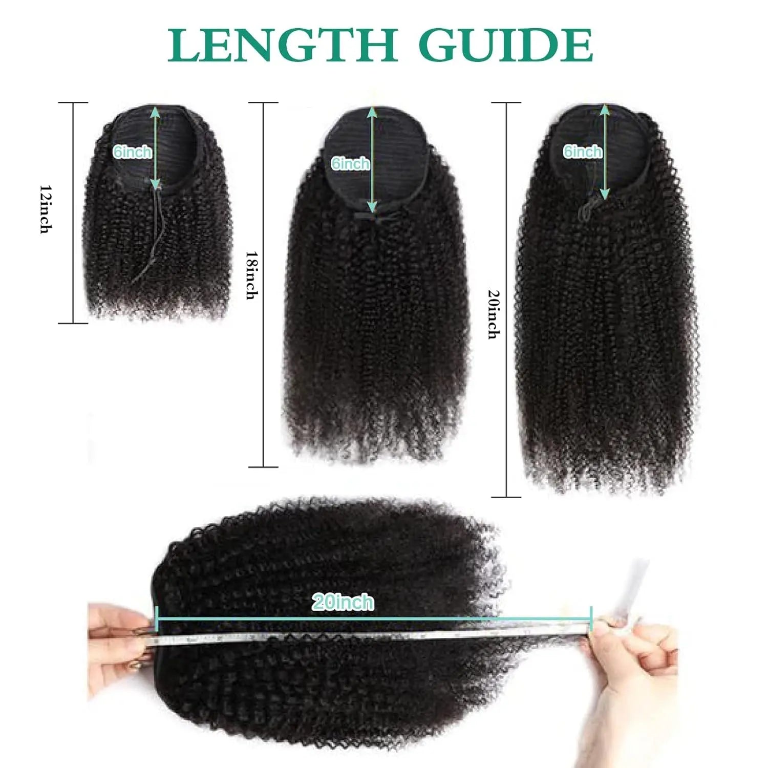 Afro Kinky Curly Drawstring Ponytail 100% Human Hair Natural Ponytail Extension 12A Brazilian Virgin Human Hair Ponytail