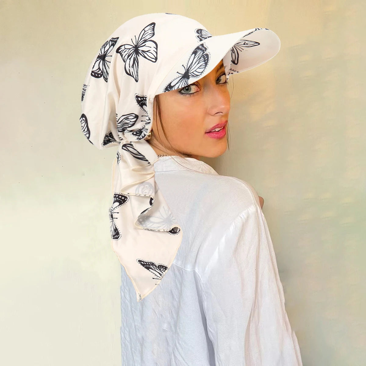 Floral Hijab Visor Cap