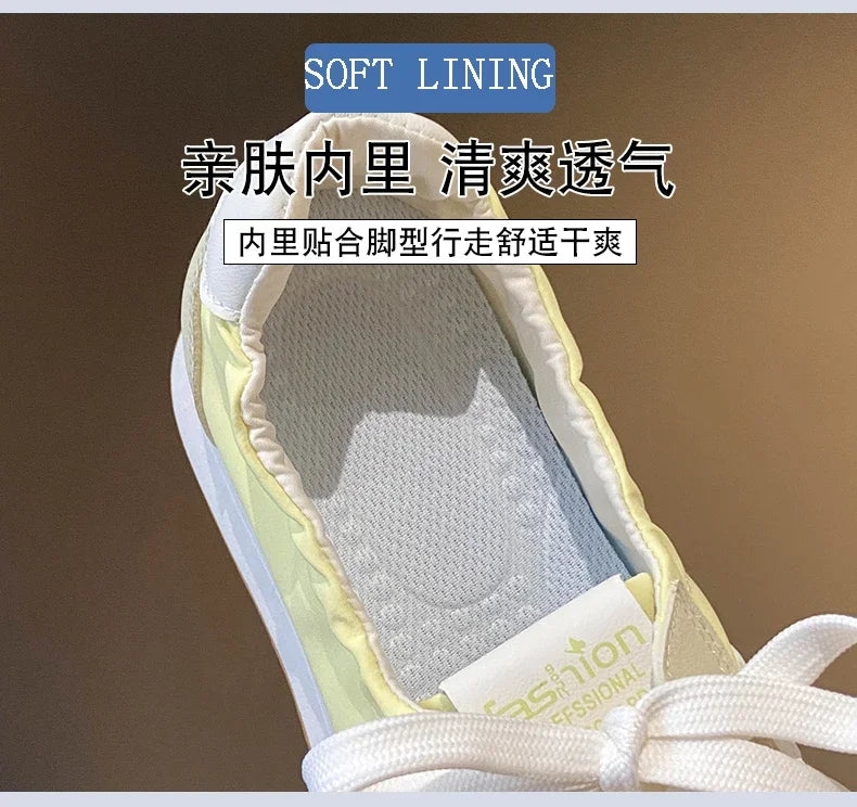 Spring and Summer Women's Casual Flat Shoes Shallow Mouth Canvas Shoes New Women's Lace-up Sports Shoes Comfortable