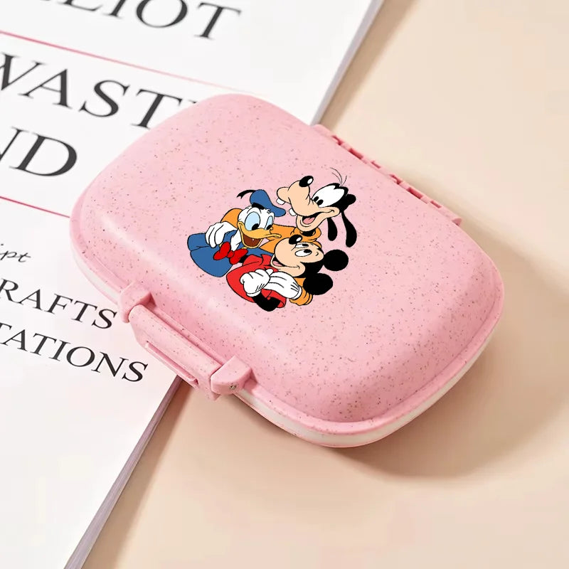 Disney Mickey Mouse Candy Box Cartoon Crystal Stickers Medicine Organiser Boys Girls Portable Kawaii Boxes Child Birthday Gift