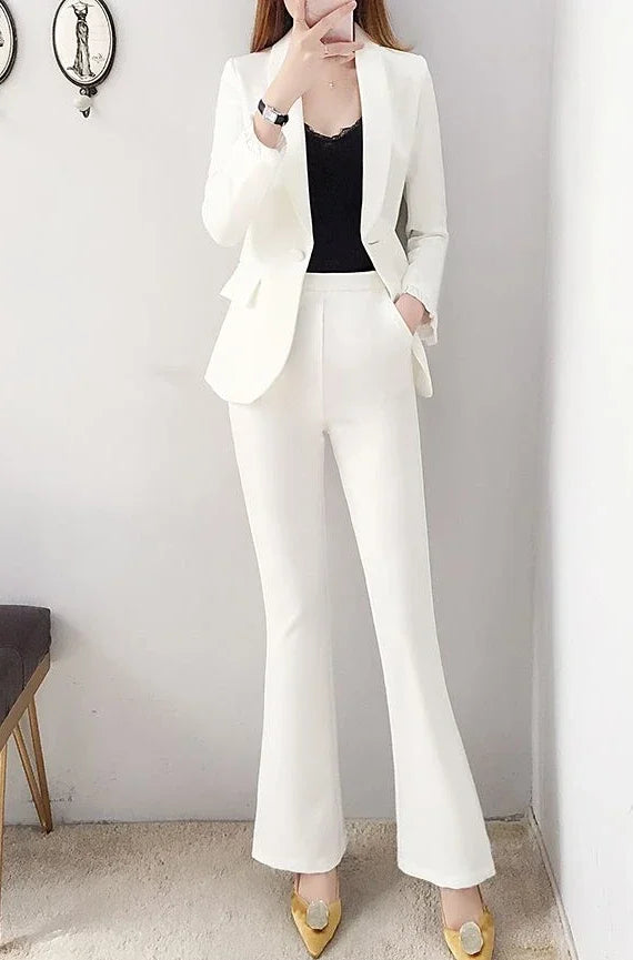 White Trousers Suits Office Blazer and Baggy Professional Women's 2 Pant Set Outfits Two Pieces Sets Pants for Woman Tailor Xxl