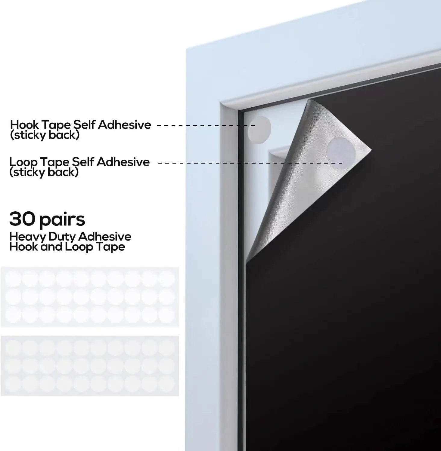 100% Blackout Curtain Removable Portable Travel Blocking Darkest Window Film Cloth Temporary DIY No Drill Blackout Curtains