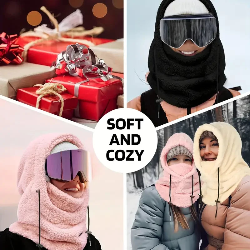 Pasamontañas Térmico de Invierno Cortavientos para Esquí, Capucha de Moto, Cubrecara de Forro Polar Ajustable, Calentador de Cuello para Ciclismo, Máscara Facial Completa