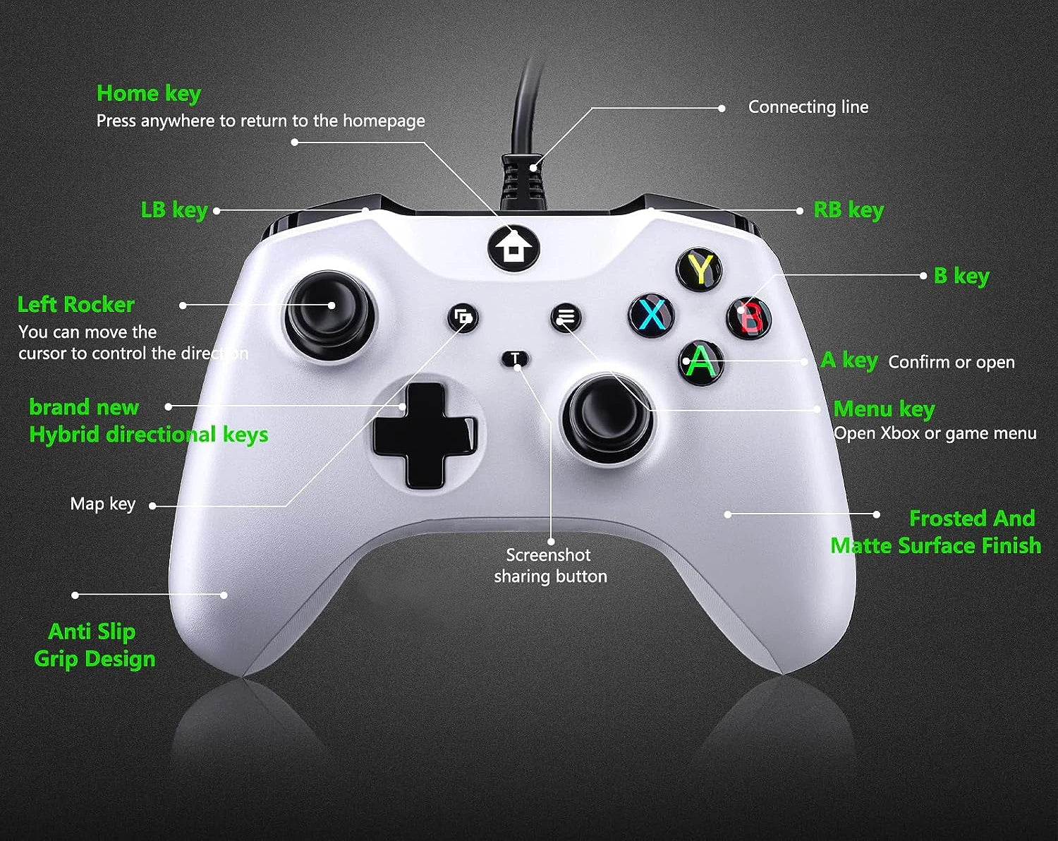 2M Wired Gaming Controller Joystick Gamepad with Dual-Vibration Compatible with PS3, Switch, Windows 11/10/8/7 PC PC001