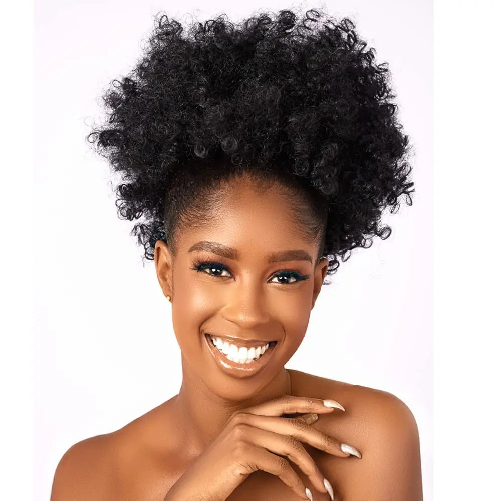 Synthetic Afro Puff Drawstring Ponytail for Black Women Short Kinky Curly Afro Ponytail Hair Puffs Afro Bun Ponytail