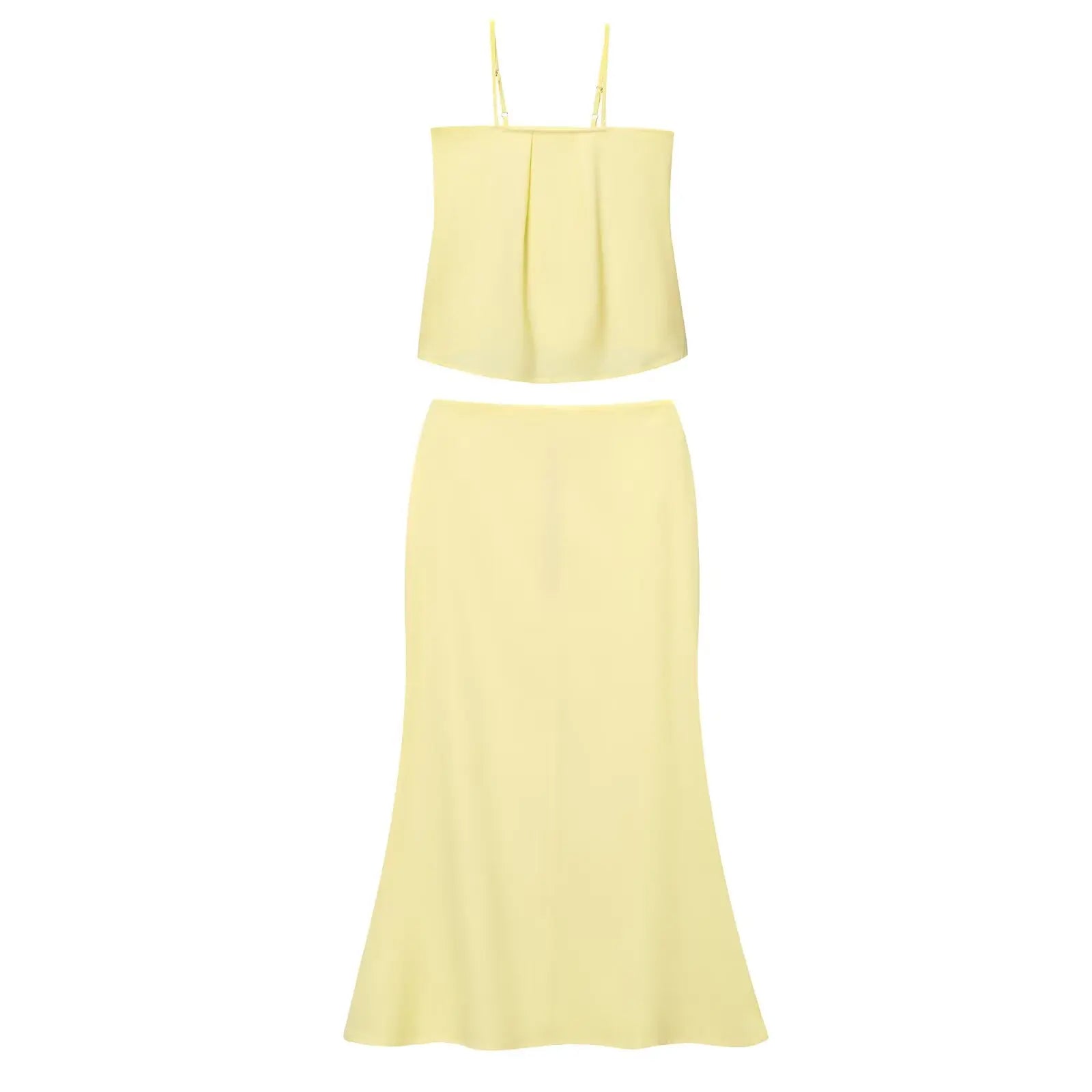Elegant Chic Skirt Set Women's Suspender Top Camisole Or Fishtail Skirt 2025 Summer High Street Cute Lady Set