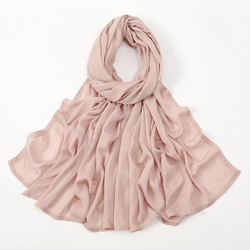 Hijabs musulmanes para mujer, pañuelos finos lisos, chales para mujer musulmana, pañuelo suave de viscosa y rayón, turbante islámico, diadema de 200x85cm