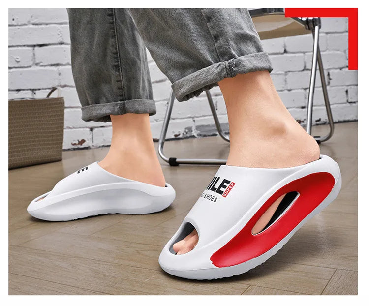 Men Slippers New Slides with a Sense High Aesthetic Value External Wear Anti Slip Thick Bottom, Beach Cool Slippers for Men