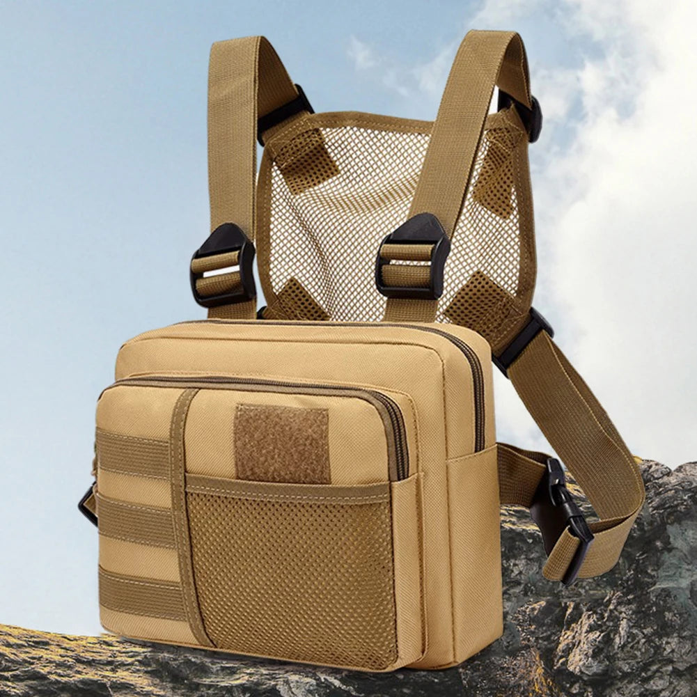 Functionality Chest Bag Streetwear Punck Chest Bag Fashion Portable Multifunctional Multi-pockets Waterproof for Hiking Sports