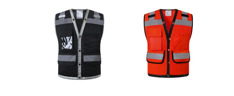 Workwear Vest With Customize Logo For Men Hi Vis Vest Jacket  Workwear Custom With Logo And Text