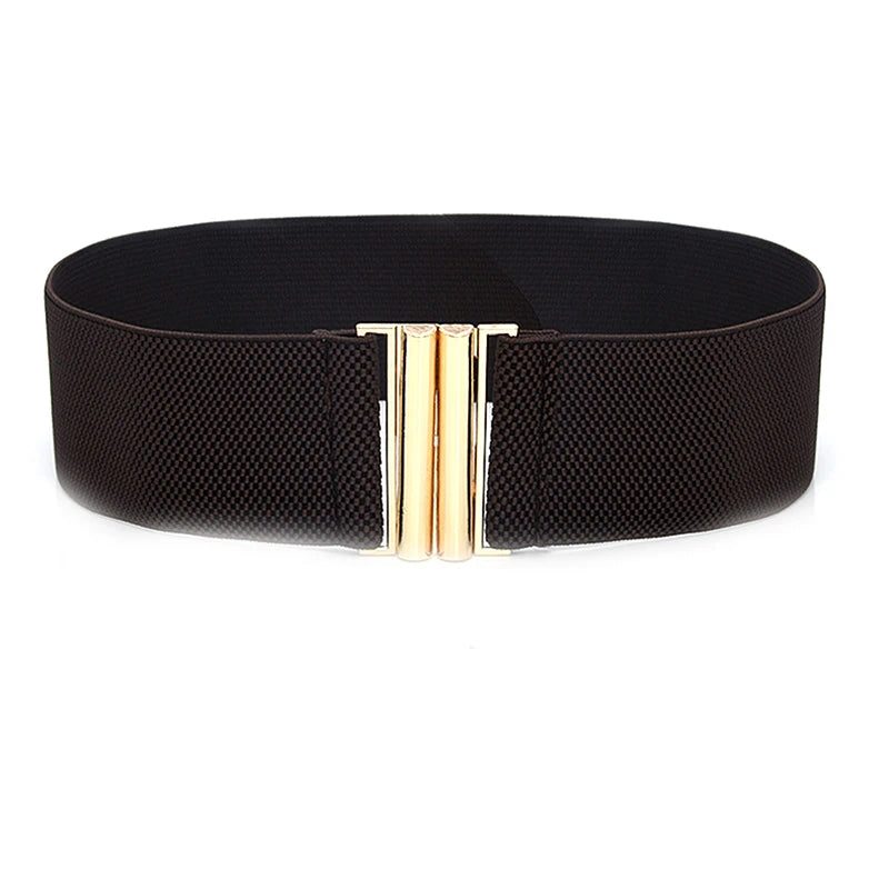 Ceinture en cuir PU métallisé pour femme