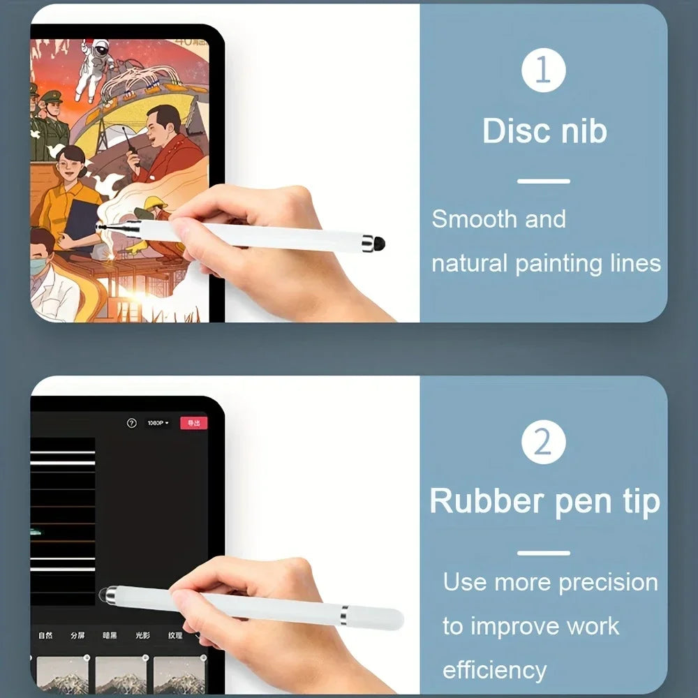 2in1 Stylus Pen Universal Drawing Tablet Capacitive Screen Touch Pens for Mobile Android Phone Smart Pencil Accessories