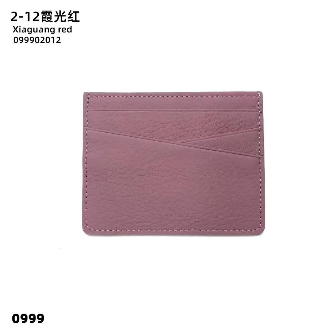 Tarjetero de lujo 100% cuero genuino para negocios, hombres, identificación, estuche para tarjetas de crédito, moda, regalo para mujeres, mini cartera delgada