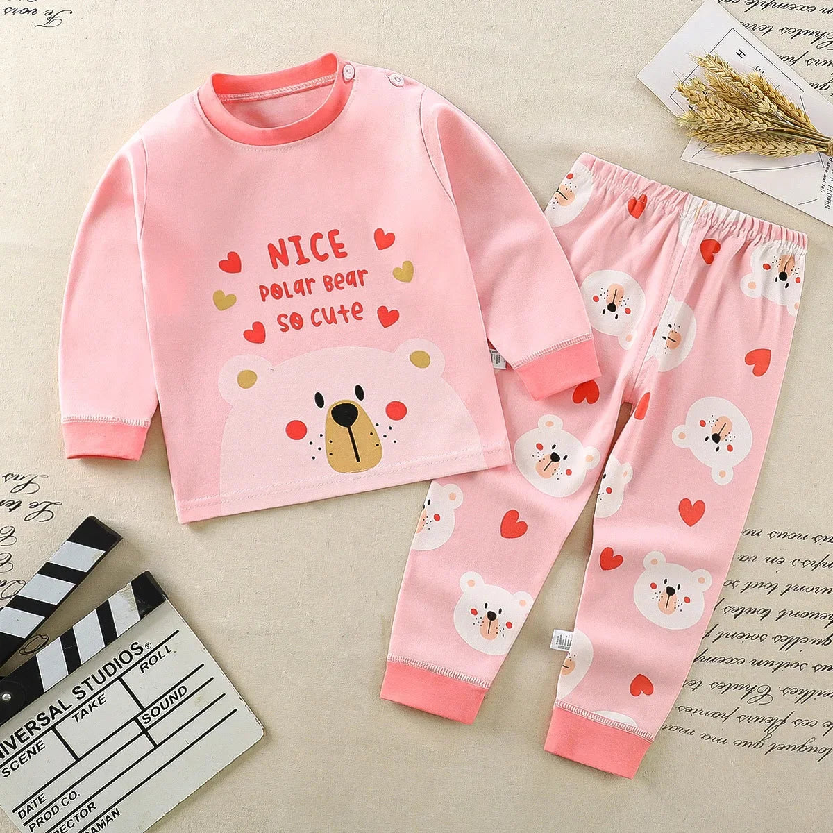 Ropa para niños Conjuntos infantiles Ropa para niños y niñas Algodón Ropa de otoño e invierno Pantalones Pijamas Ropa interior Regalo de Navidad