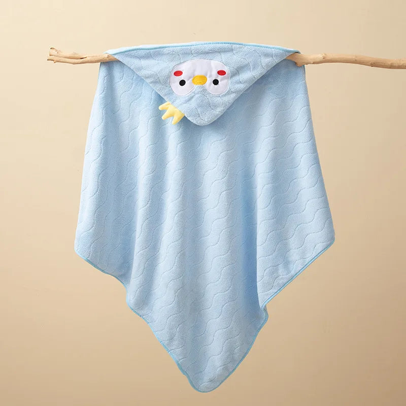 Toalla de baño para bebé, toalla de baño para recién nacidos, niños y niñas, manta con capucha de forro polar coral con diseño de dibujos animados, ropa de cama para recién nacidos