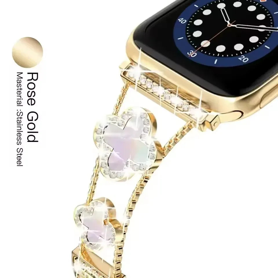 Diamond Band for Apple Watch Straps 40mm 42mm 41mm 38mm 46mm 44mm 45mm 49mm Metal Bracelet iWatch Ultra 2 series 10 8 9 se