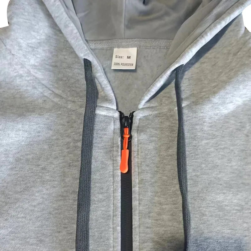 Men's Hooded Sweatshirts for Men Streetwear Autumn Winter Punk Style Tracksuit Sportswear Zip Up Hoodie Male