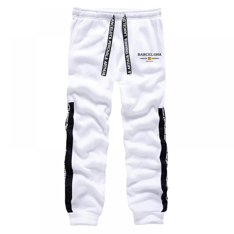 Barcelona Mens Sweatshirt Sweatpants Autumn Winter Casual Sporty Jogger Set Urban Fashion Street Style Hoodie Sportswear