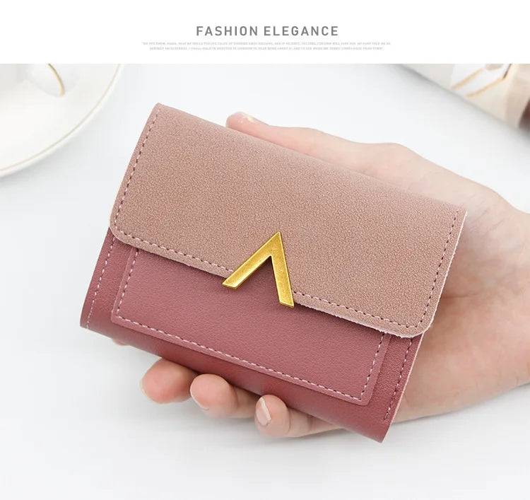 New Simple Short Women Wallets High Quality Card Holder Large Capacity Female Coin Purses  Small Card Bag Wallet For Girls