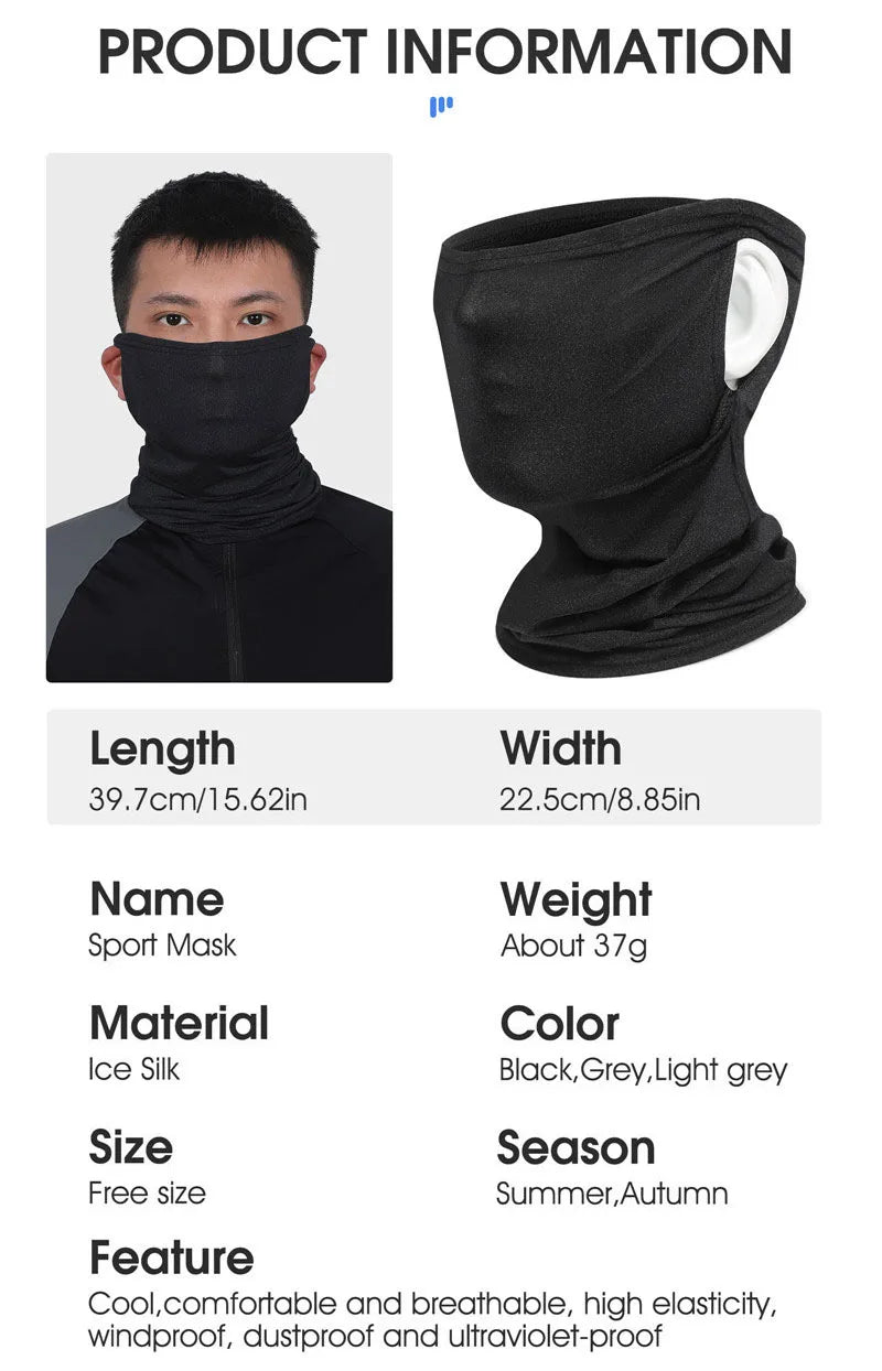 WEST BIKING Prenda Cubrecabeza Transpirable de Ciclismo para Verano, Seda Helada, Cubierta Facial Anti UV, Bufanda Deportiva para Correr al Aire Libre, Mascarilla Antipolvo para Hombres y Mujeres