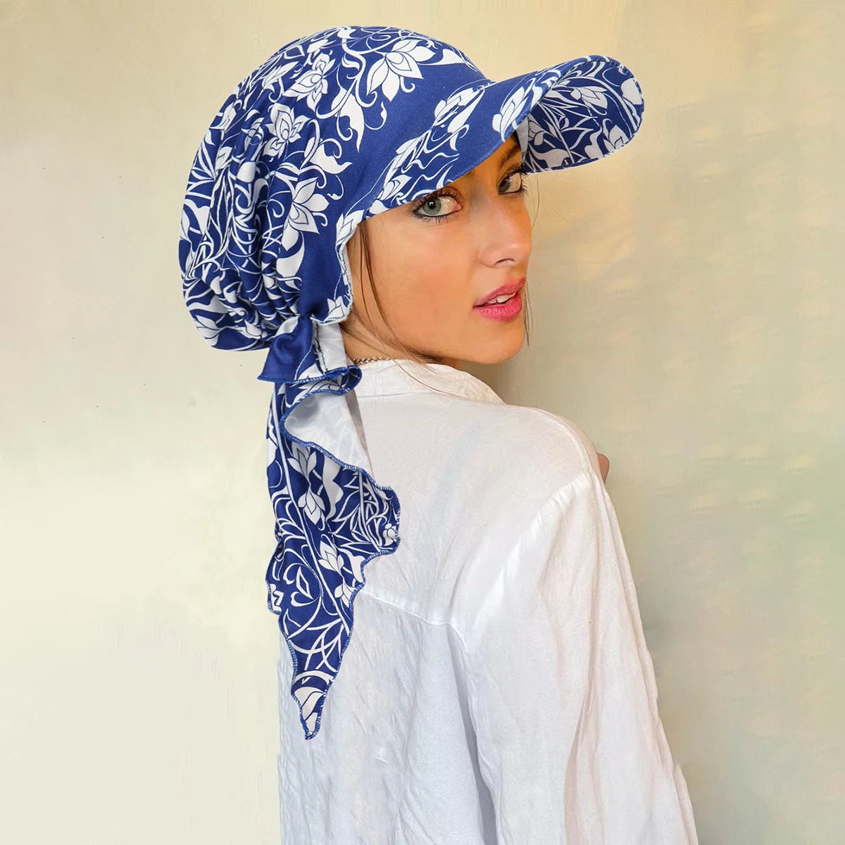Floral Hijab Visor Cap