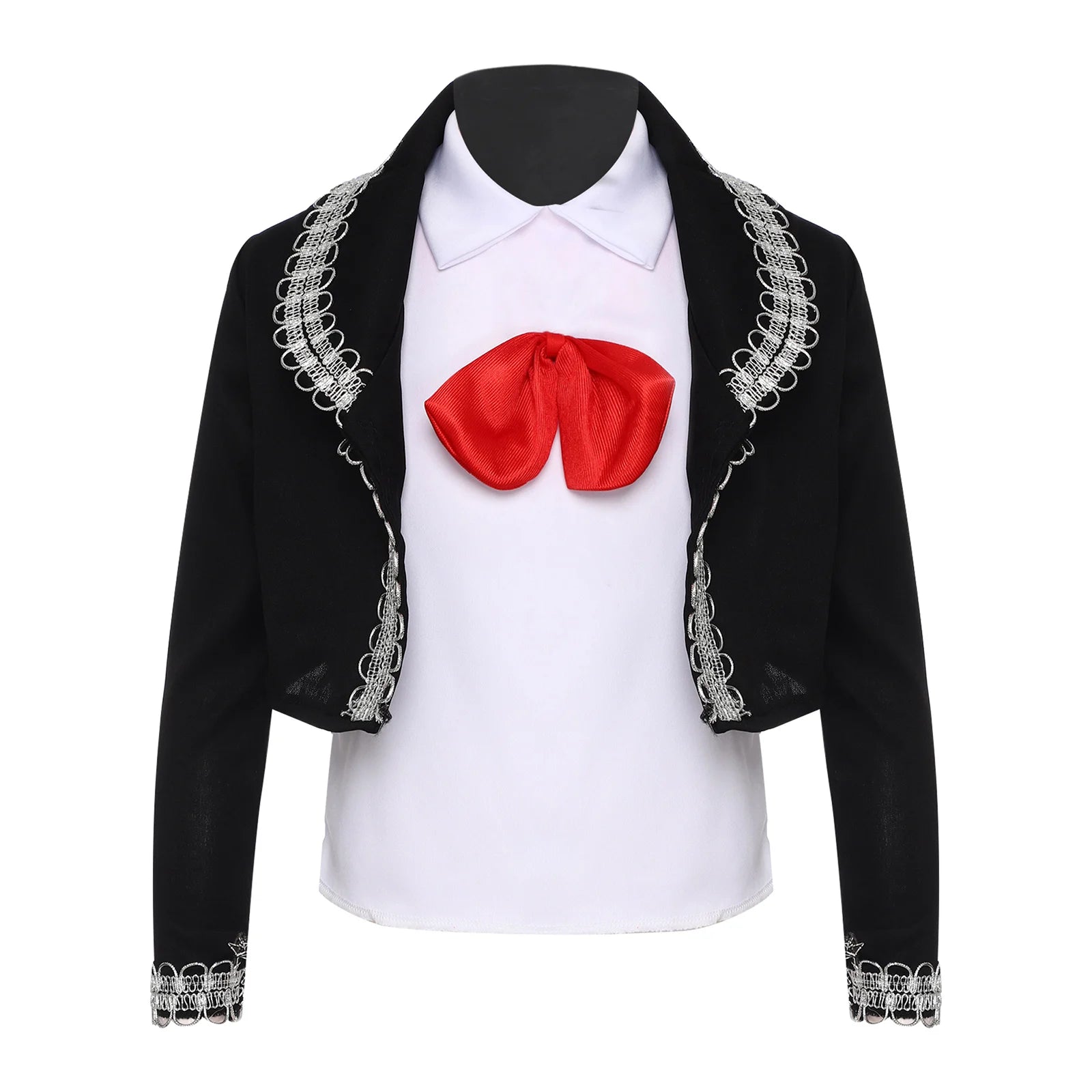 Disfraz de Halloween de Mariachi Tradicional Mexicano para Niños, Traje de Cosplay para Fiestas, Conjunto de Chaleco, Pantalones, Chaqueta, Fajín y Sombrero