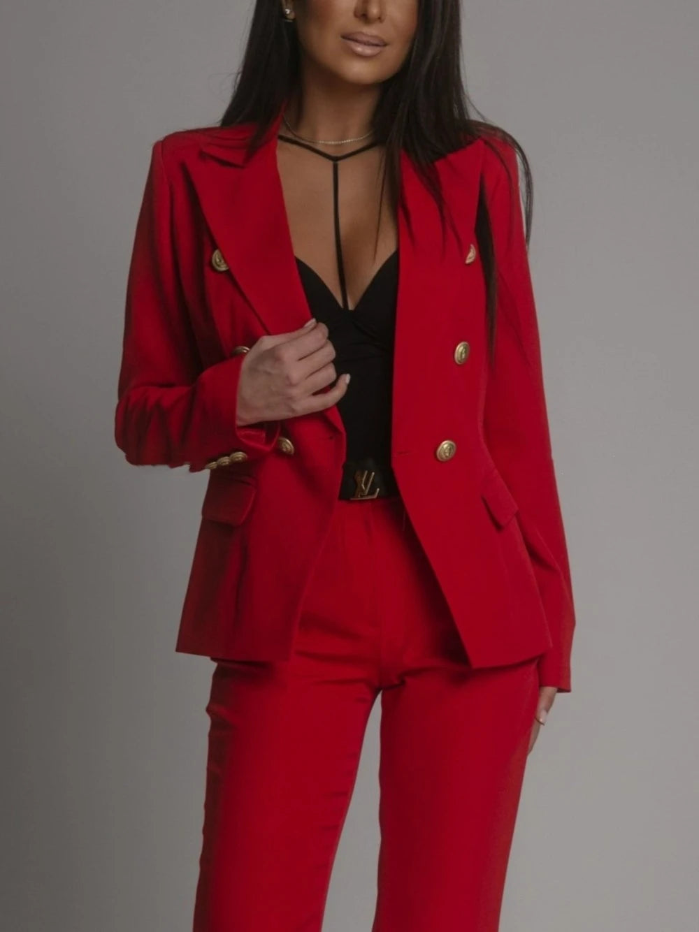 Hot sale 2 Piece Pant Suits for Women Cropped Blazer Jackets and High Waisted Straight Leg Pants Sets Business Casual Outfits