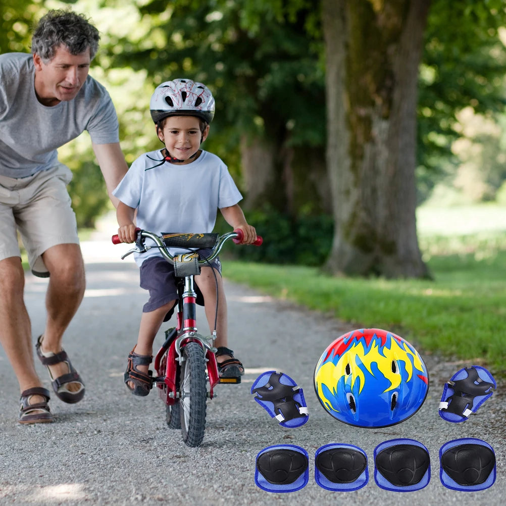 7Pcs Kid Protective Gear Set Knee Wrist Guard Elbow Pads Bicycle Skateboard Ice Skating Roller Knee Protector Guard Sport Safety