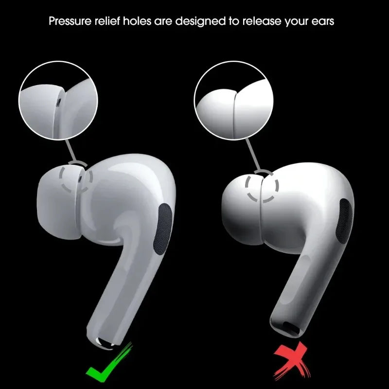 Puntas de silicona suave para Airpods Pro 1/2 Gen Fundas protectoras para auriculares Orificio de reducción de ruido Almohadillas para Apple Air Pods Pro