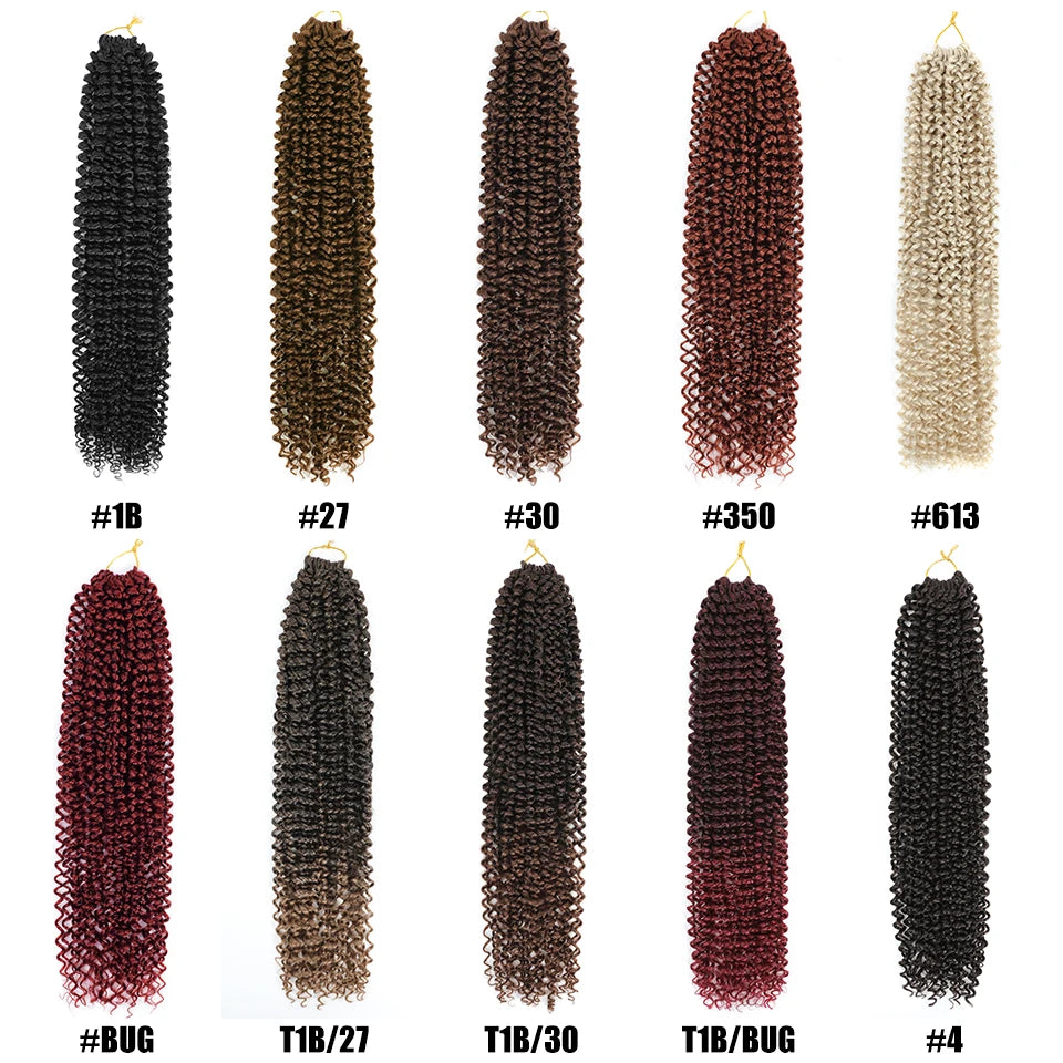 Water Wave Crochet Hair Extensions Synthetic 22 Inch For African Women Afro Curl Braiding Hair Strand Hair Extensions For Female