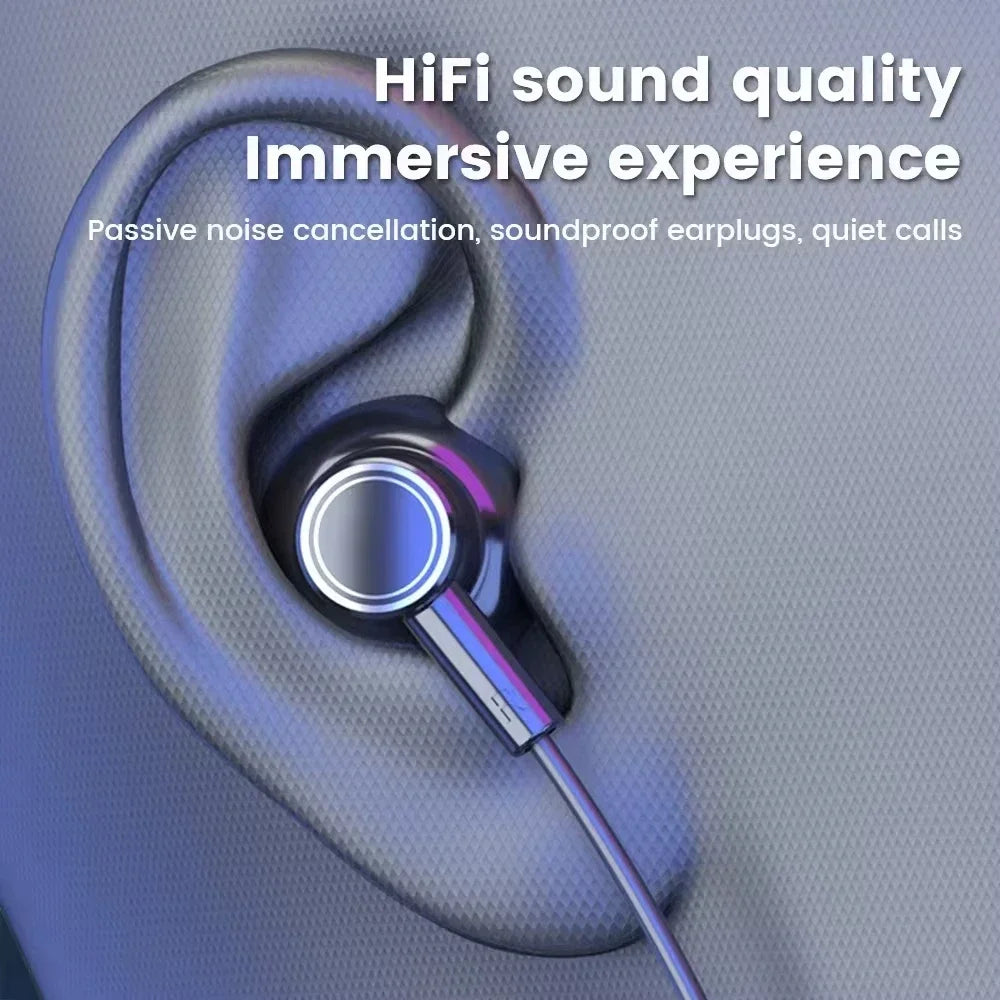 Bluetooth 5.3 Earphones Wireless Neckband Headphones Gaming LED Display HIFI Headset Sports TWS Earbuds With Mic TF Card