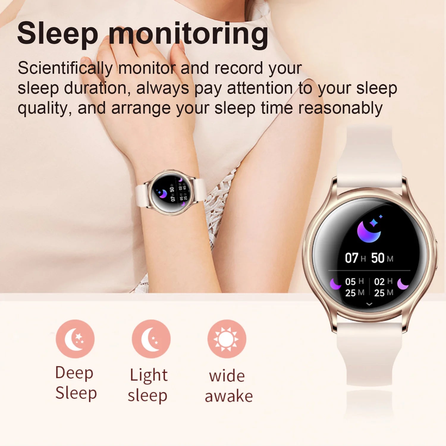 Smart Watch For Women 1.27 Inch HD Screen Health Monitor AI Voice Assistant Bluetooth Call Music Control Custom Dials Smartwatch