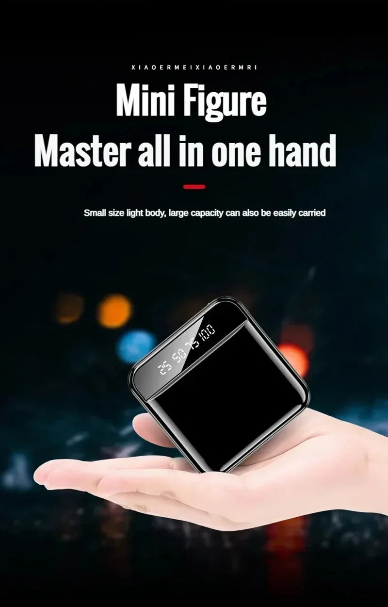 20000mah Large Capacity Mobile Power Bank Battery Display LED Lighting Mini Portable Outdoor Phone Universal Fast Charging