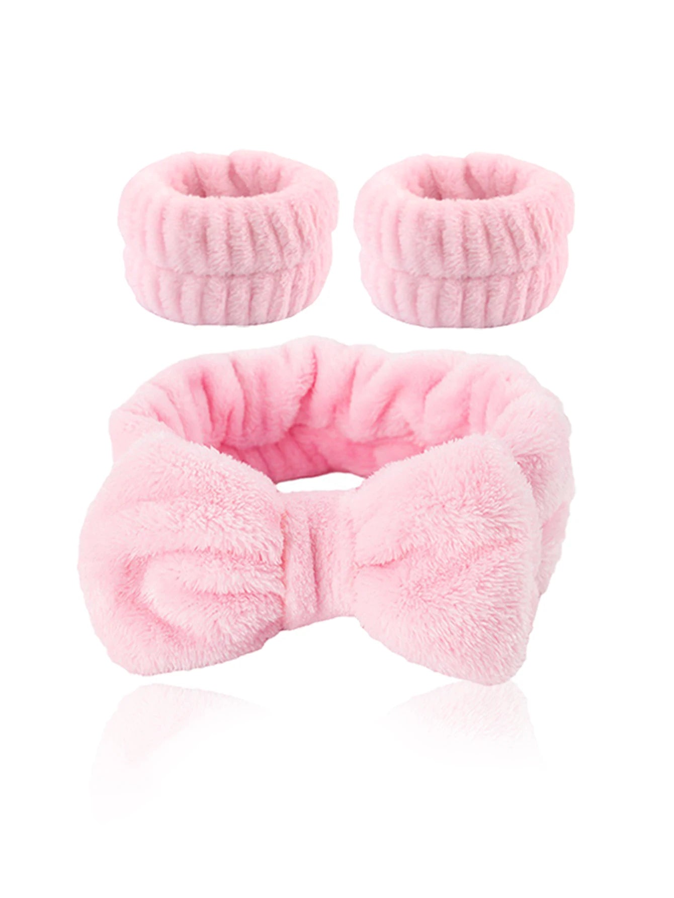 Pink Series Makeup Tools Kit Party Makeup Brushes Blender Sponges & Storage Bag , Bowknot Headband Wristbands