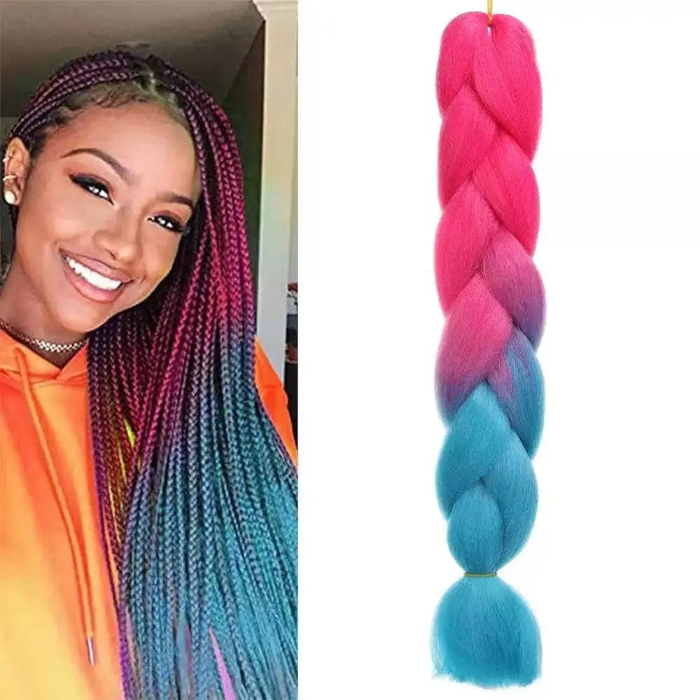 24Inch Jumbo Braids Extensions Synthetic Braiding Hair Afro Ombre Color wig for women braid