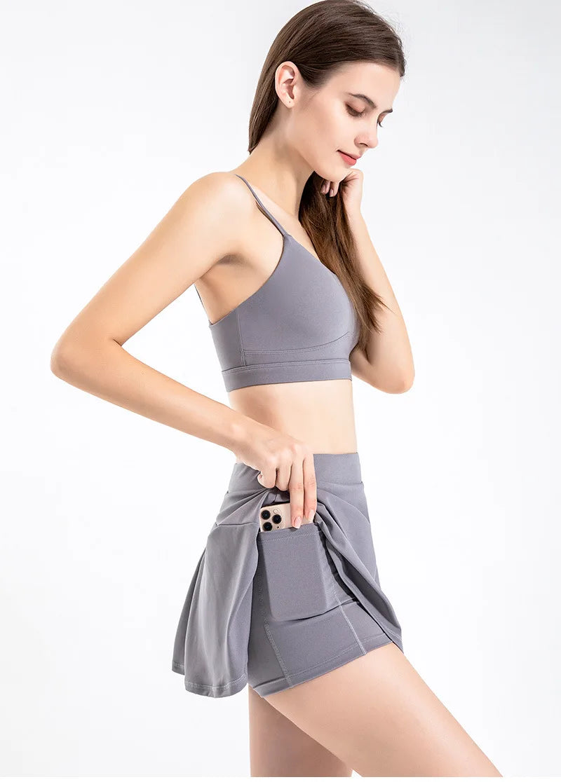 Shorts Skirts for Women High Waist Breathable Shorts Sweat Bras Security Sports Womens Skirts Gym Yoga Fitness Tennis Sportswear
