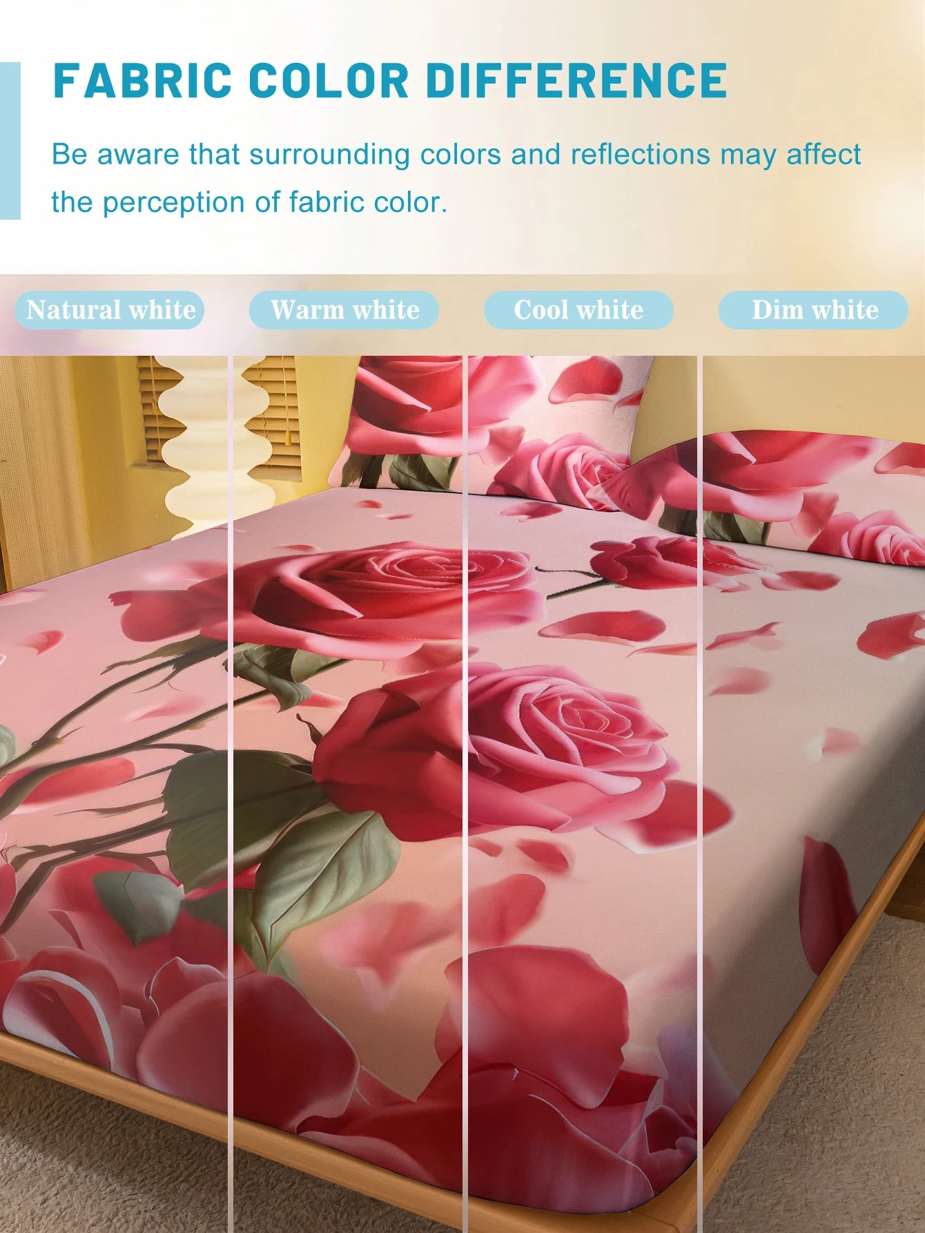 1 Simple modern Plant Flower Pink Rose digital printed frosted Fitted Sheet,bedroom printed bed cover,bedding(No pillowcase)
