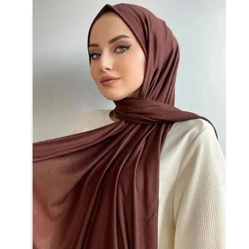Modal Cotton Jersey Hijab Scarf Long Muslim Shawl Plain Soft Turban Tie Head Wraps For Women Africa Headband 170x60cm