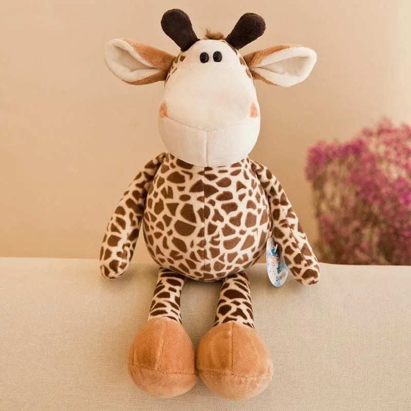 Stuffed Plush Animals Toys Soft Dolls Jungle Lion Elephant Tiger Dog Fox Monkey Deer Children Gift Kawaii Baby Kids Hobbie Toys